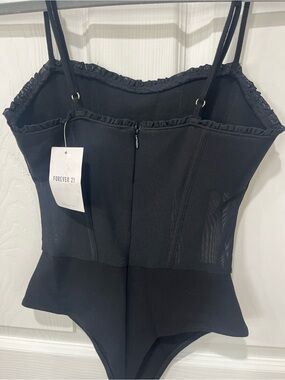NWT Forever 21 Sheer Cutout Bodysuit